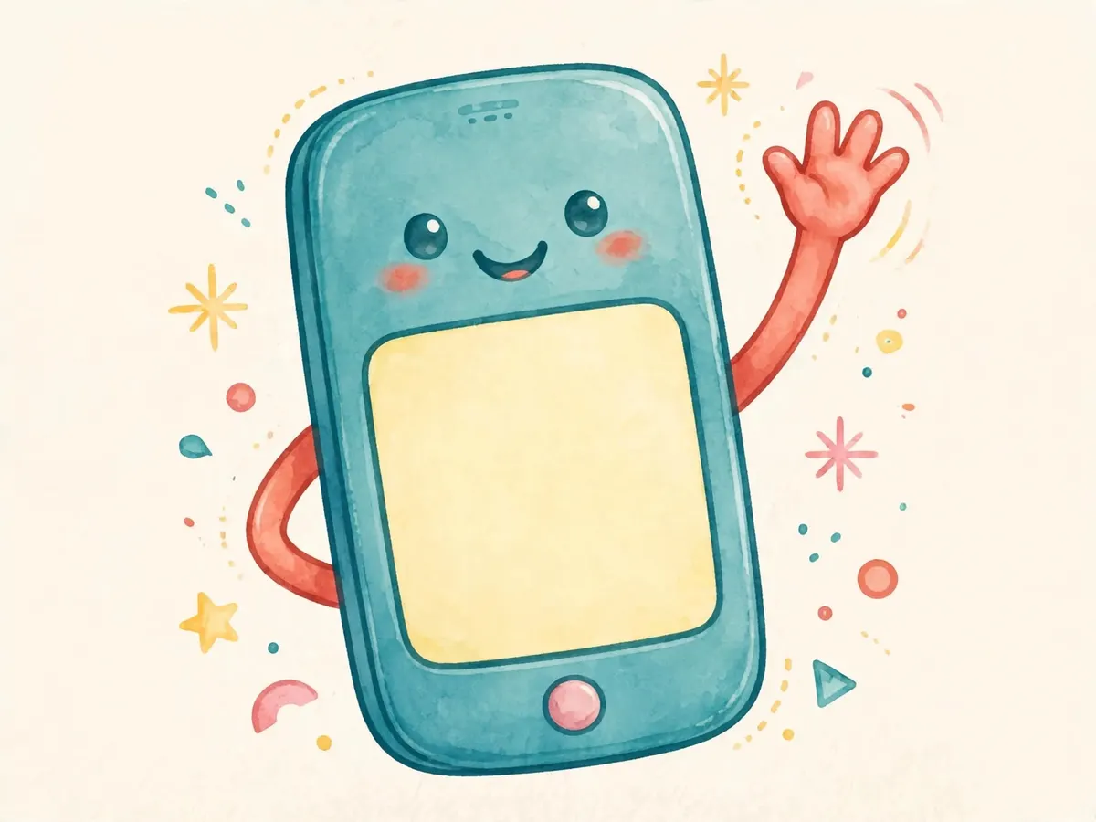 A cheerful phone waving goodbye